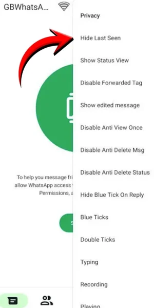 GB WhatsApp Hide Last Seen